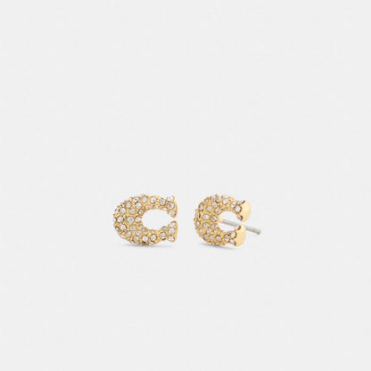 Pavé C Stud Earrings