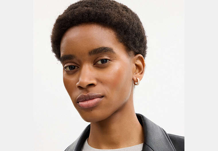 Pavé C Huggie Earrings