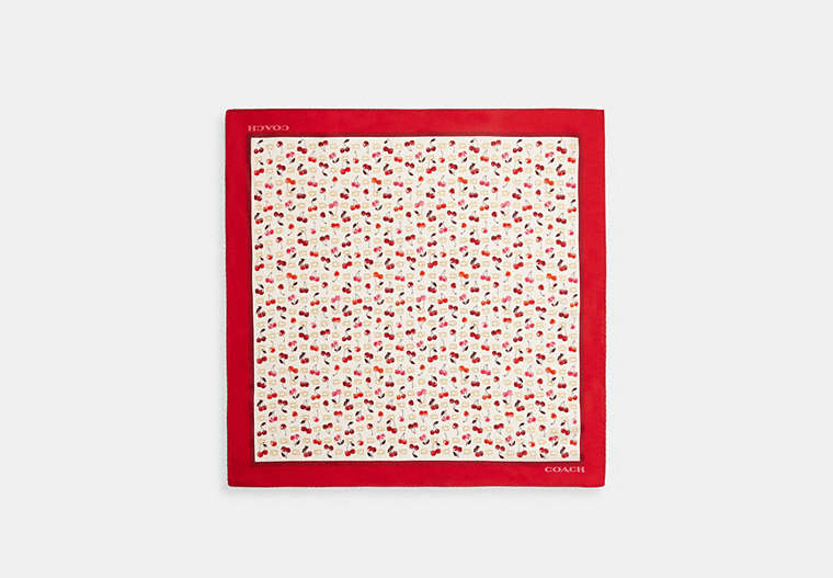 Sculpted C Cherries Print Silk Bandana
