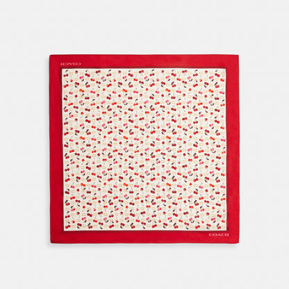 Sculpted C Cherries Print Silk Bandana