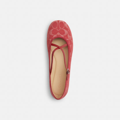 Phoebe Ballet Flat In Signature Denim