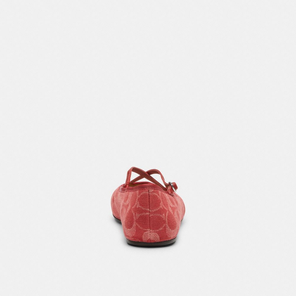 Phoebe Ballet Flat In Signature Denim