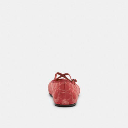 Phoebe Ballet Flat In Signature Denim