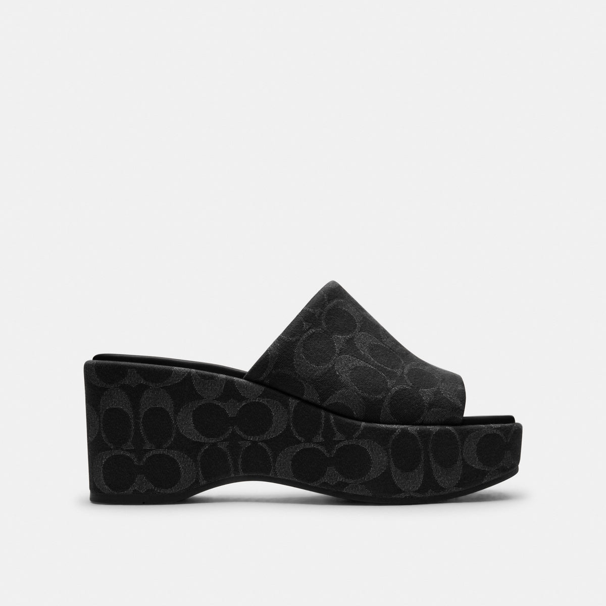 Phoebe Platform Sandal In Signature Denim