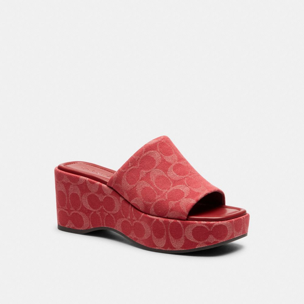 Phoebe Platform Sandal In Signature Denim