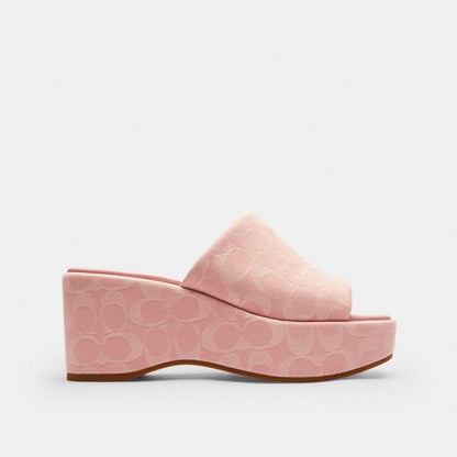 Phoebe Platform Sandal In Signature Denim