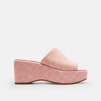Phoebe Platform Sandal In Signature Denim
