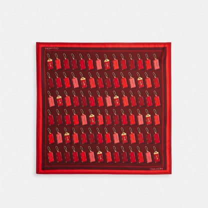 Iconic Motifs Print Silk Square Scarf