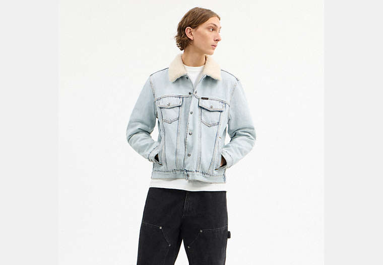 Denim Jacket With Shearling Collar