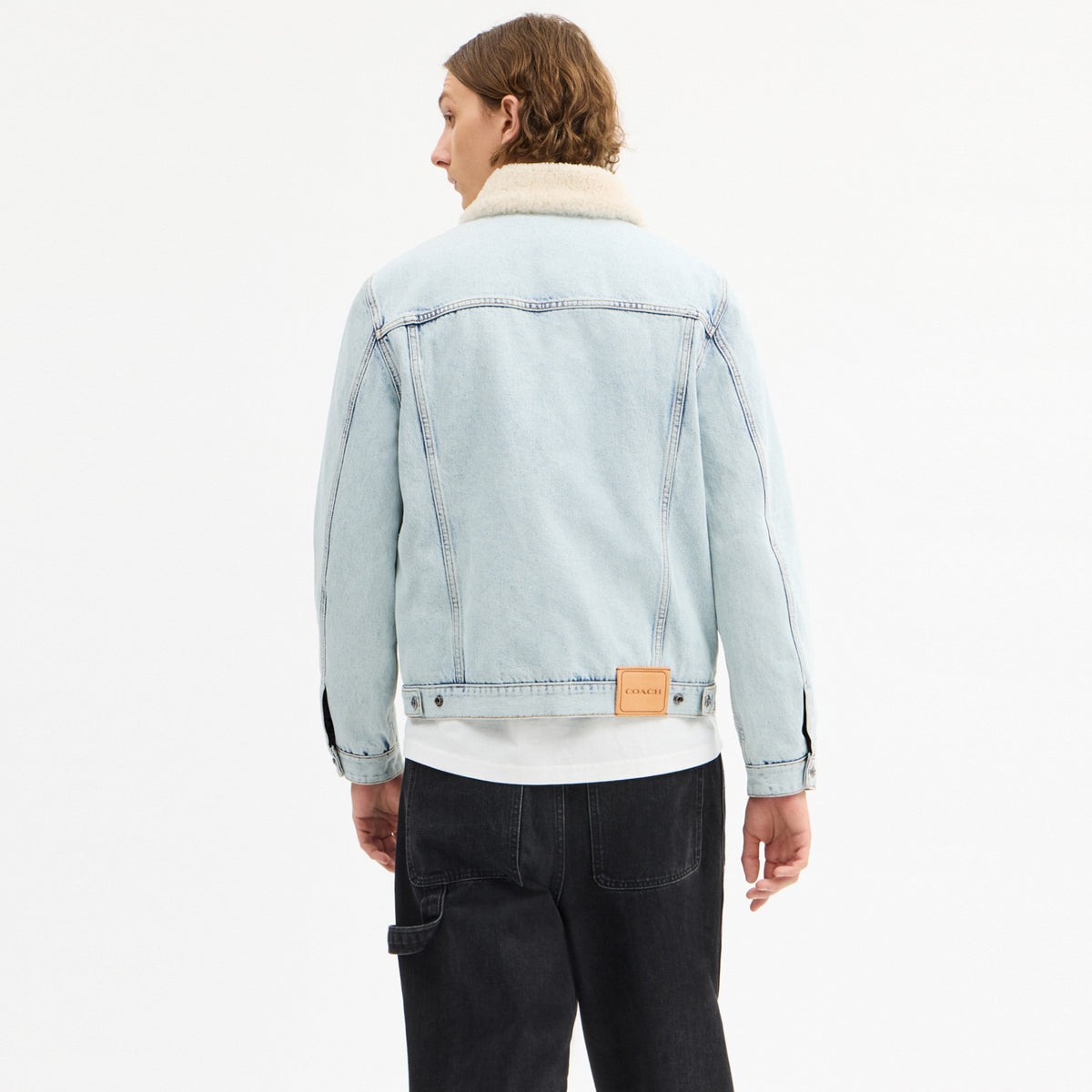 Denim Jacket With Shearling Collar