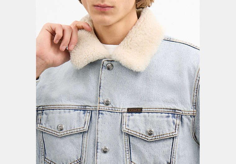 Denim Jacket With Shearling Collar