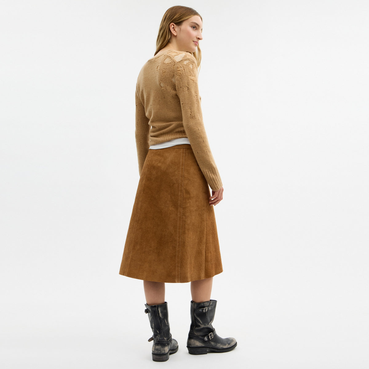 Heritage Suede Midi Skirt