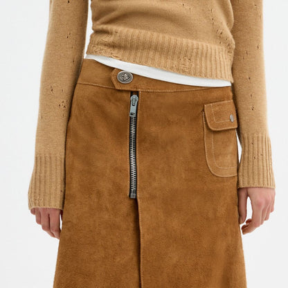 Heritage Suede Midi Skirt
