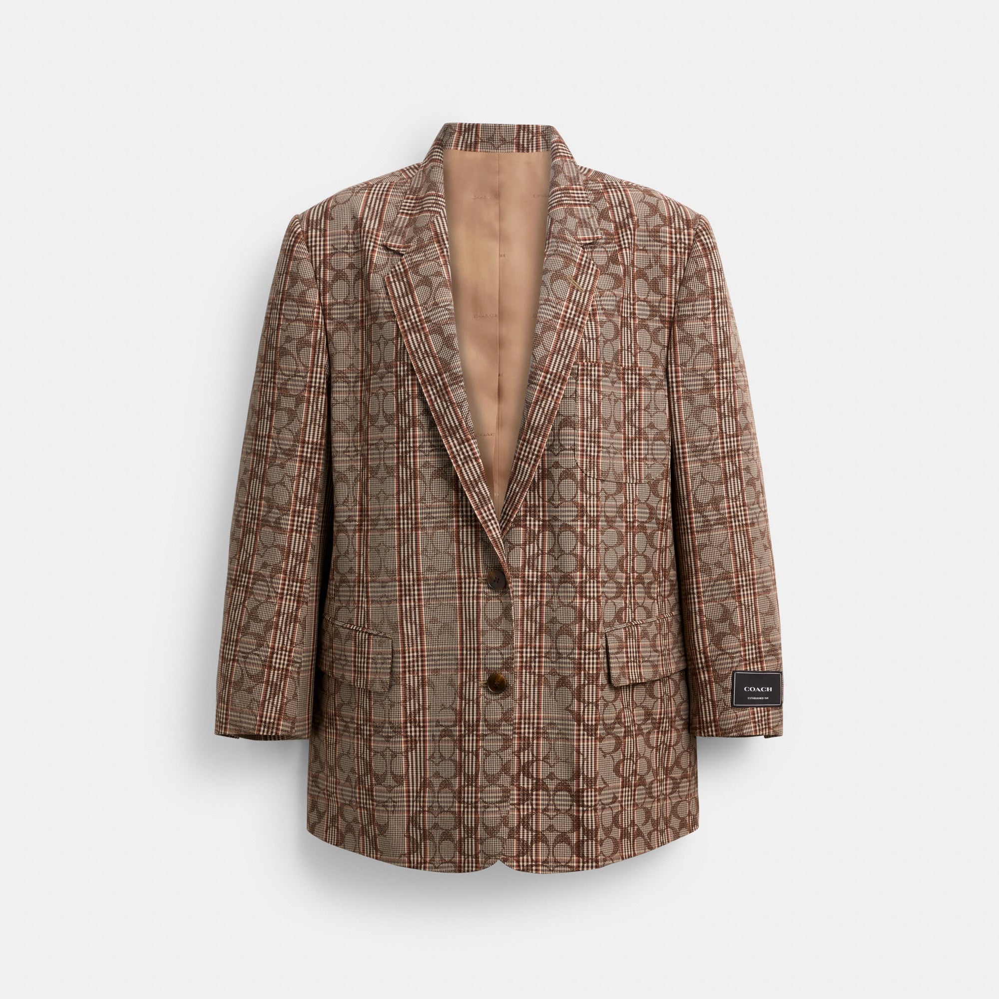 Signature C Plaid Single Breasted Blazer