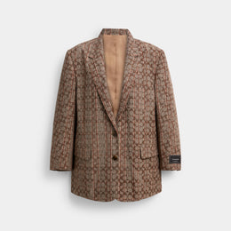 Signature C Plaid Single Breasted Blazer