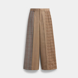 Combo Plaid Tailored Pants