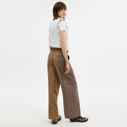 Combo Plaid Tailored Pants
