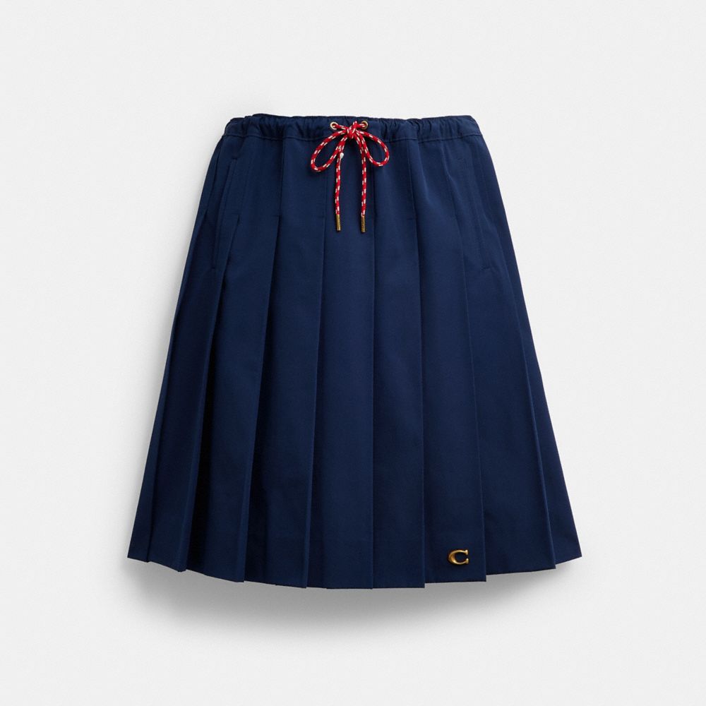 Sporty Pleated Midi Skirt