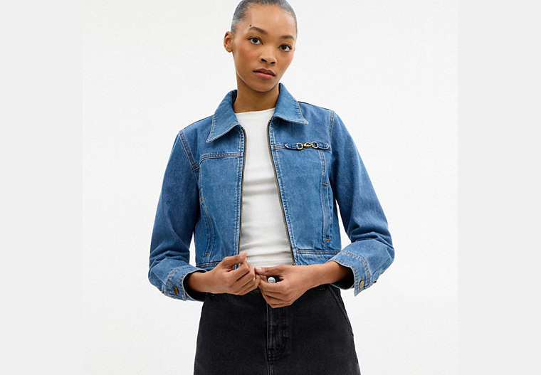 Sculpted C Shrunken Denim Jacket In Organic Cotton