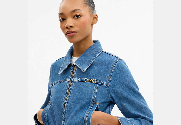 Sculpted C Shrunken Denim Jacket In Organic Cotton