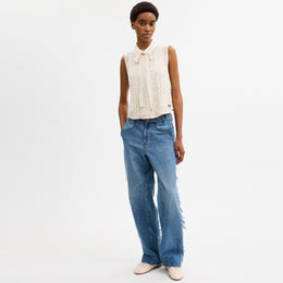 Cropped Sleeveless Blouse