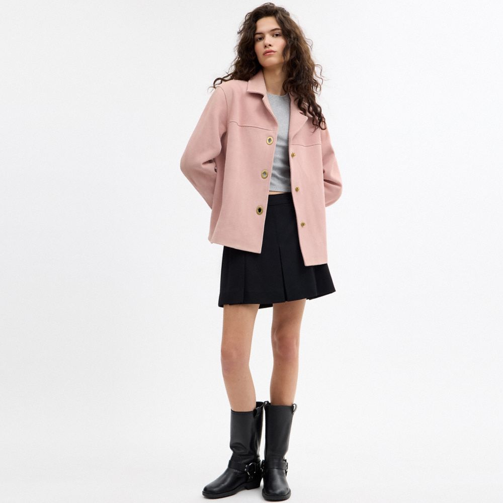 Suede Turnlock Jacket