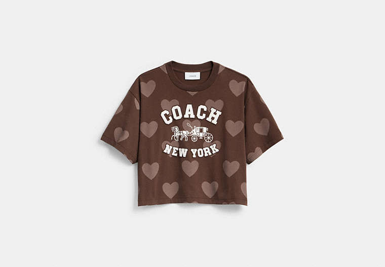 Horse And Carriage Heart Cropped T-Shirt In Organic Cotton