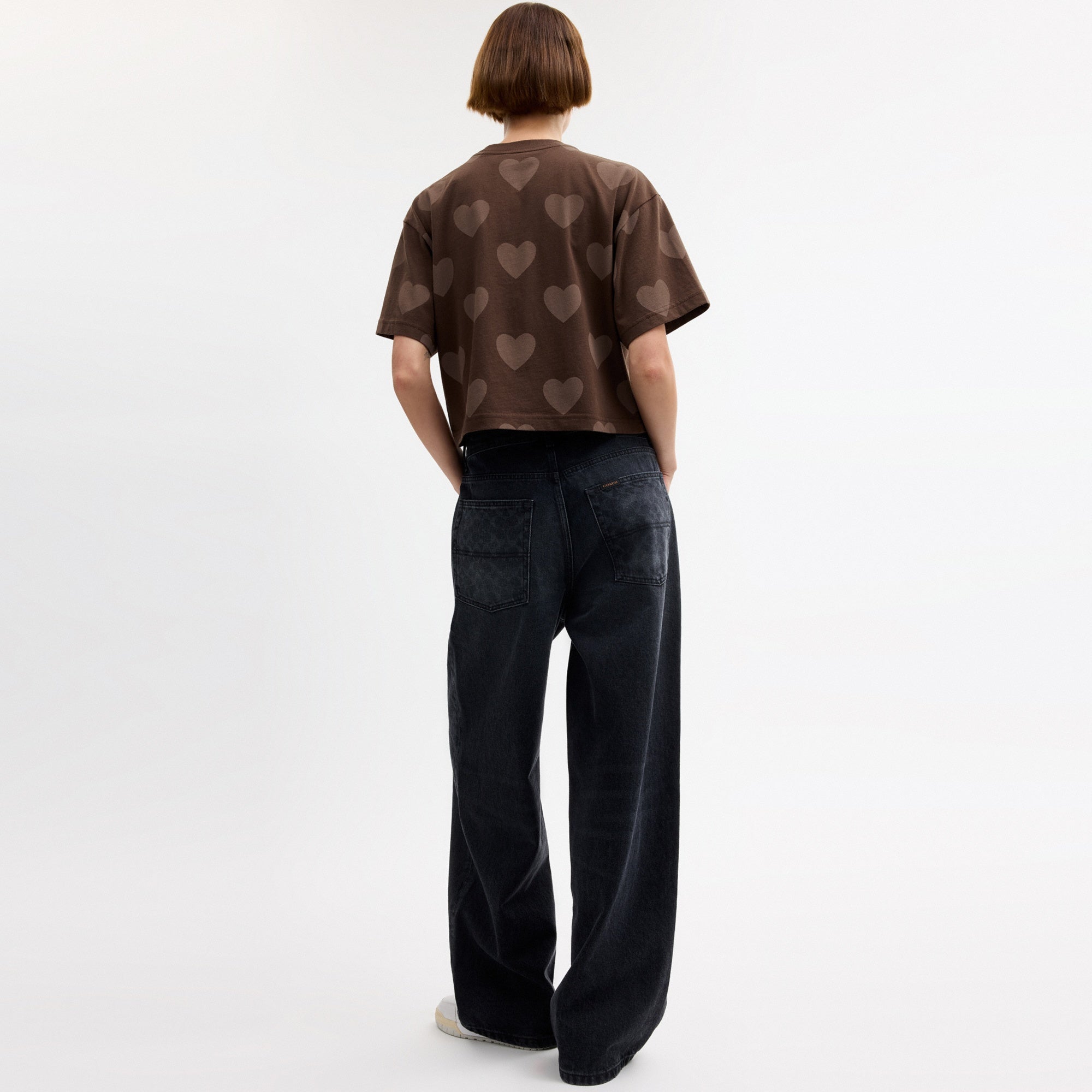 Horse And Carriage Heart Cropped T-Shirt In Organic Cotton