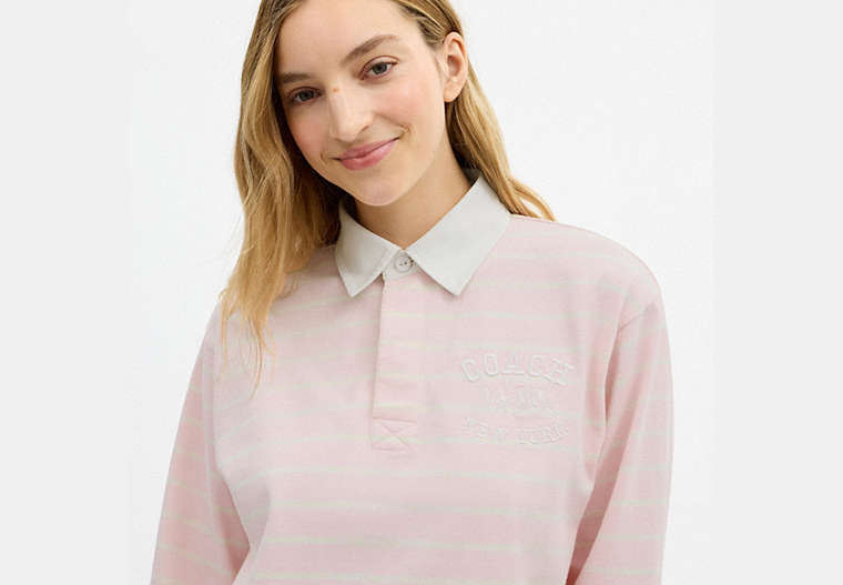 Horse And Carriage Striped Rugby Polo In Organic Cotton