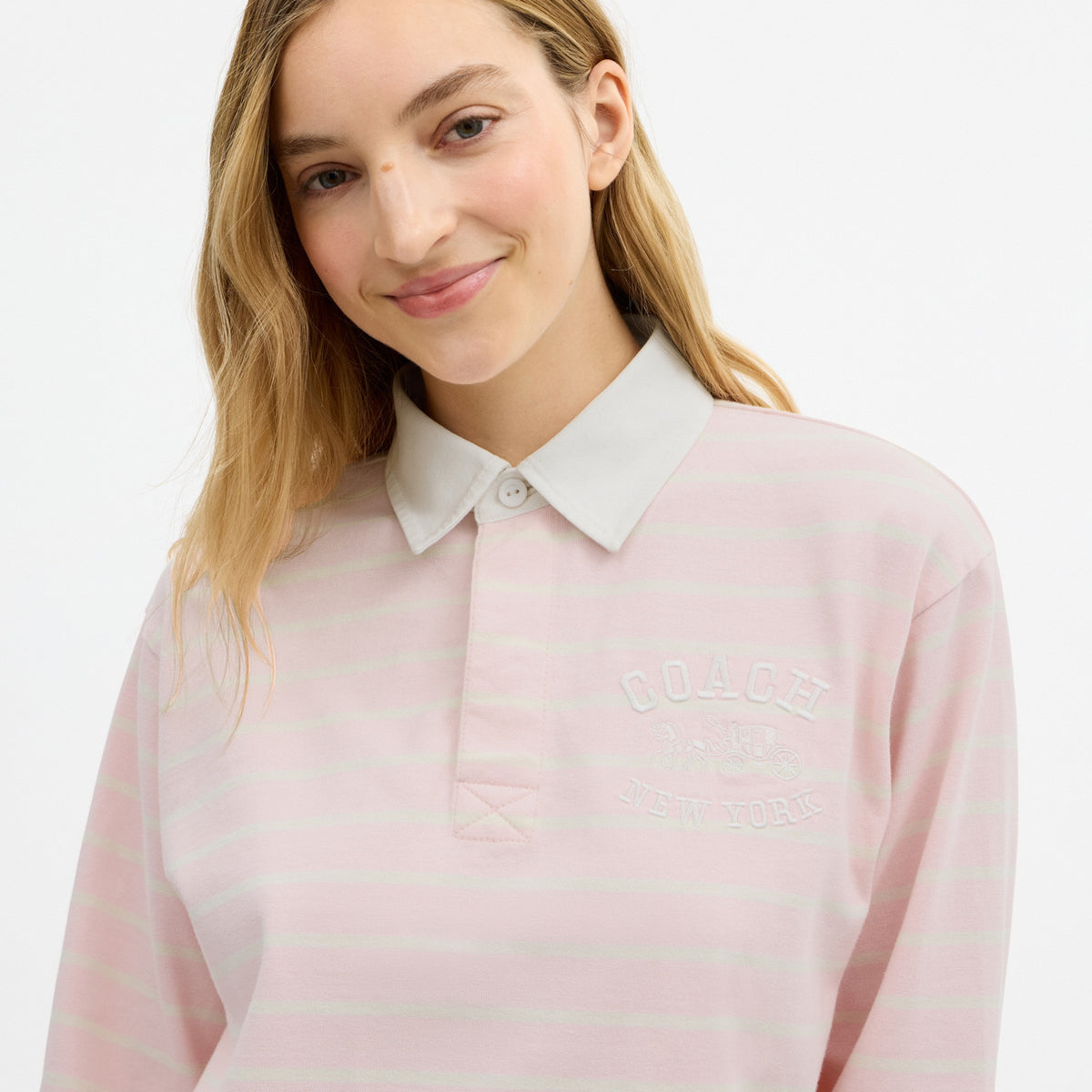 Horse And Carriage Striped Rugby Polo In Organic Cotton