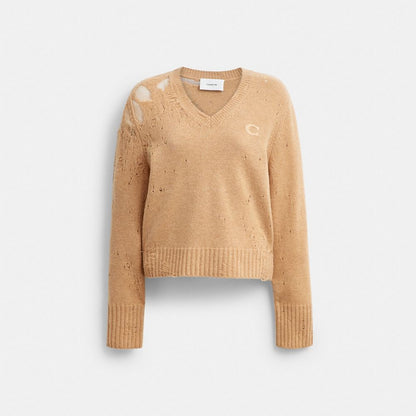 Loved Long Sleeve V-Neck Sweater