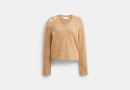 Loved Long Sleeve V-Neck Sweater