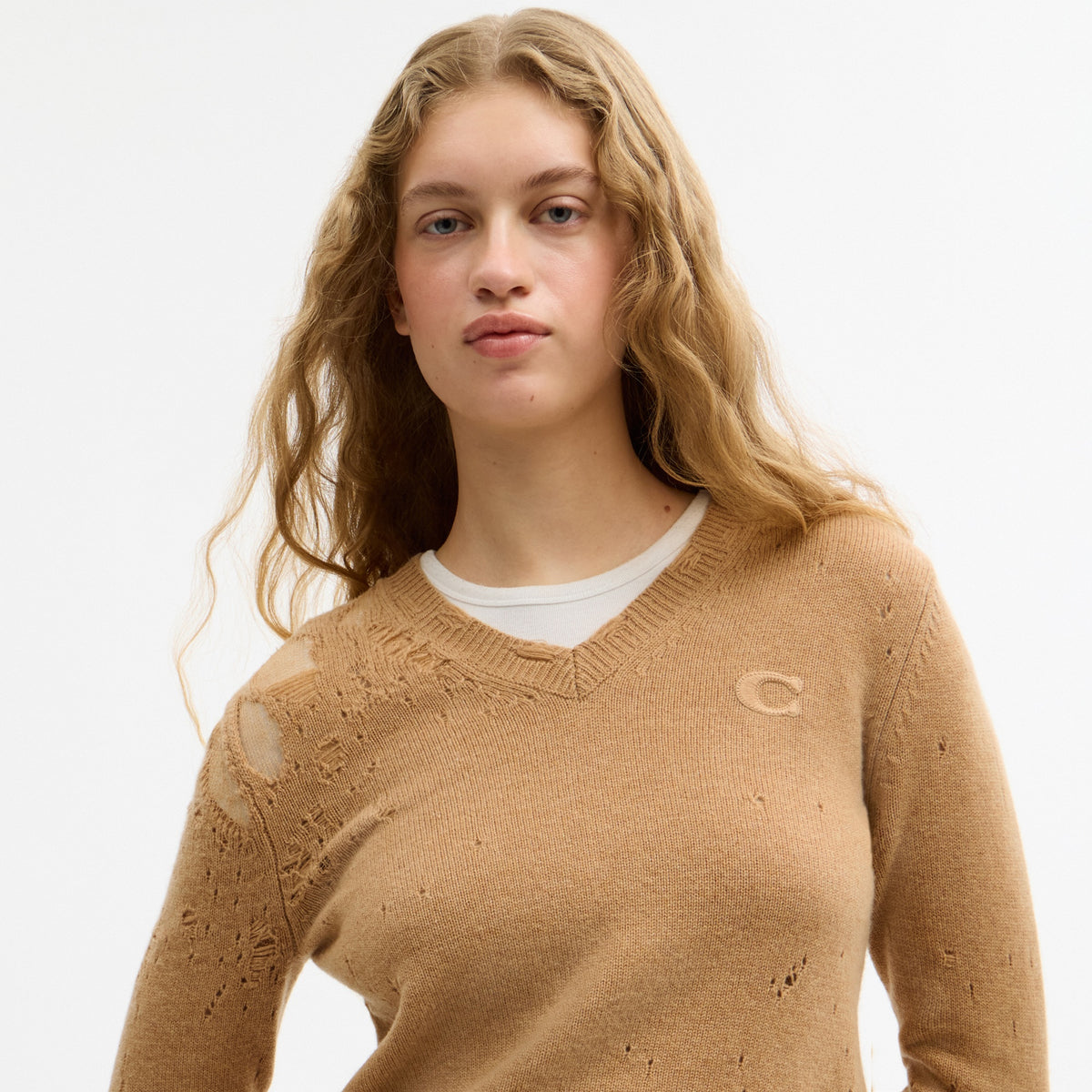 Loved Long Sleeve V-Neck Sweater