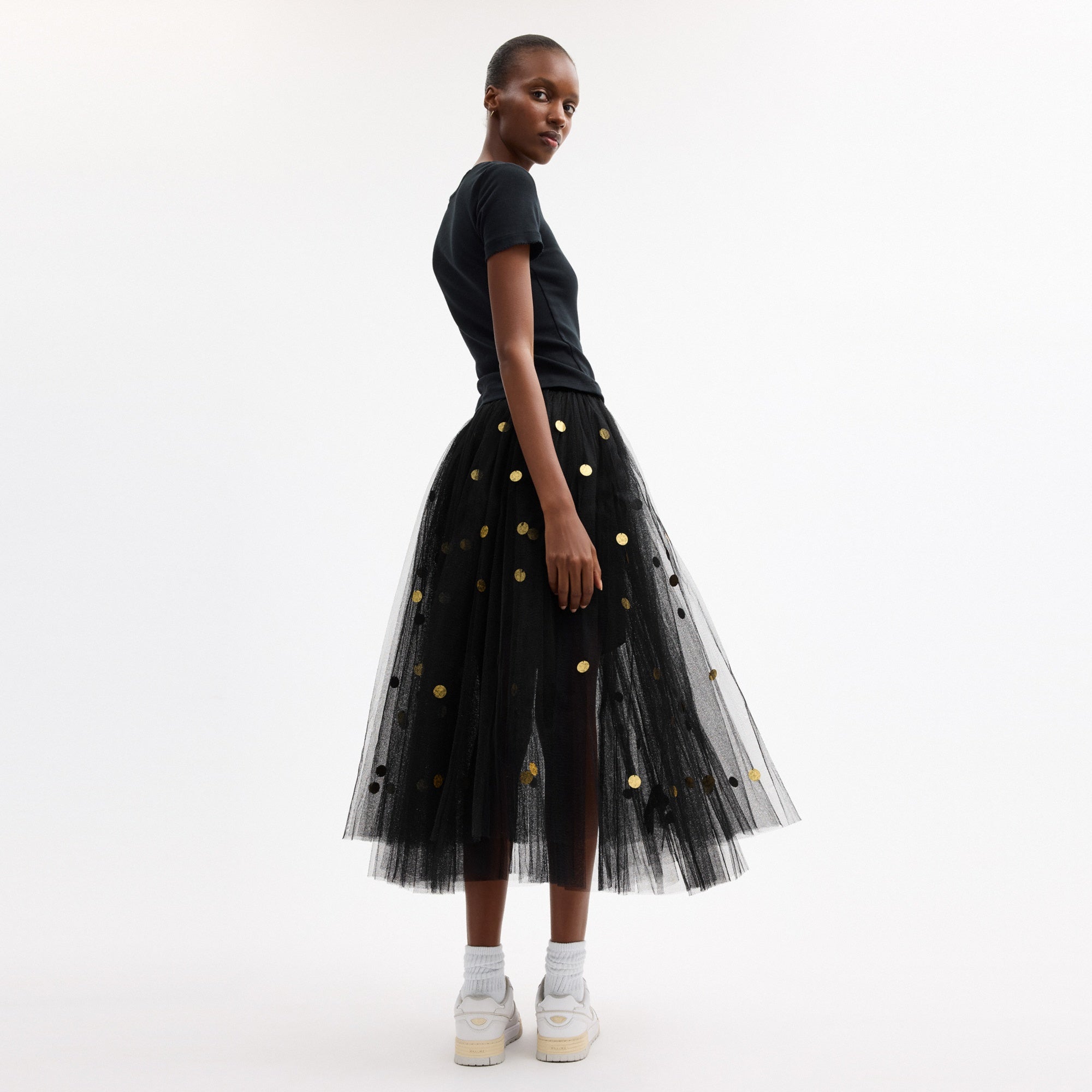 Sequin Paillette Tulle Skirt In Recycled Polyester