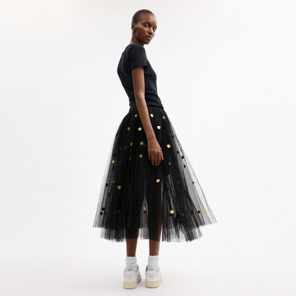 Sequin Paillette Tulle Skirt In Recycled Polyester