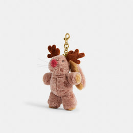 Floppy With Antlers Bag Charm In Shearling