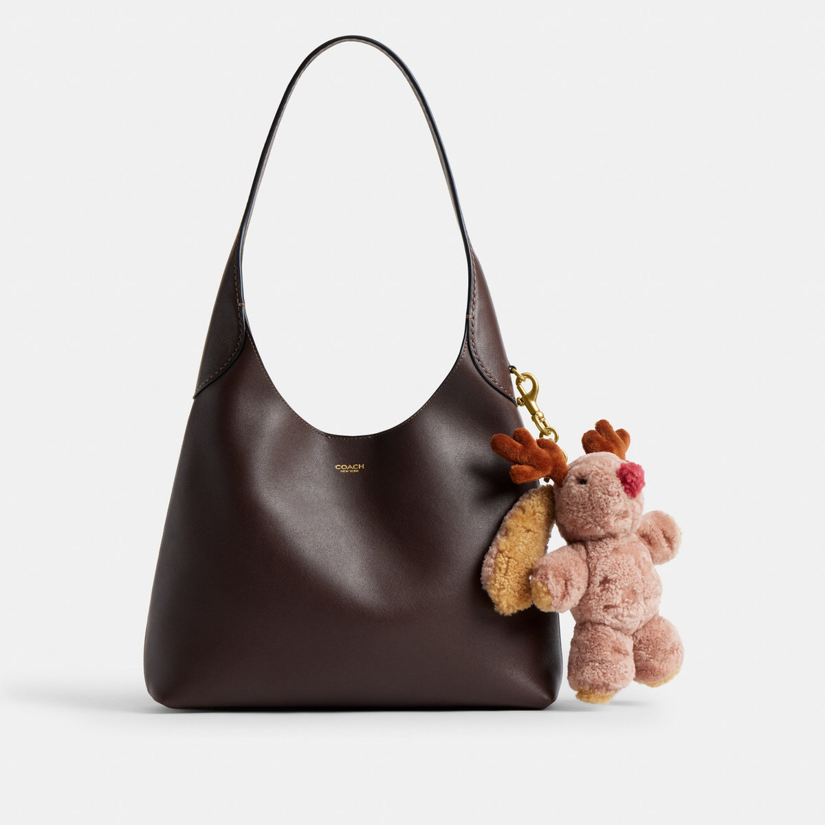 Floppy With Antlers Bag Charm In Shearling