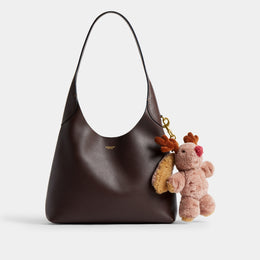 Floppy With Antlers Bag Charm In Shearling