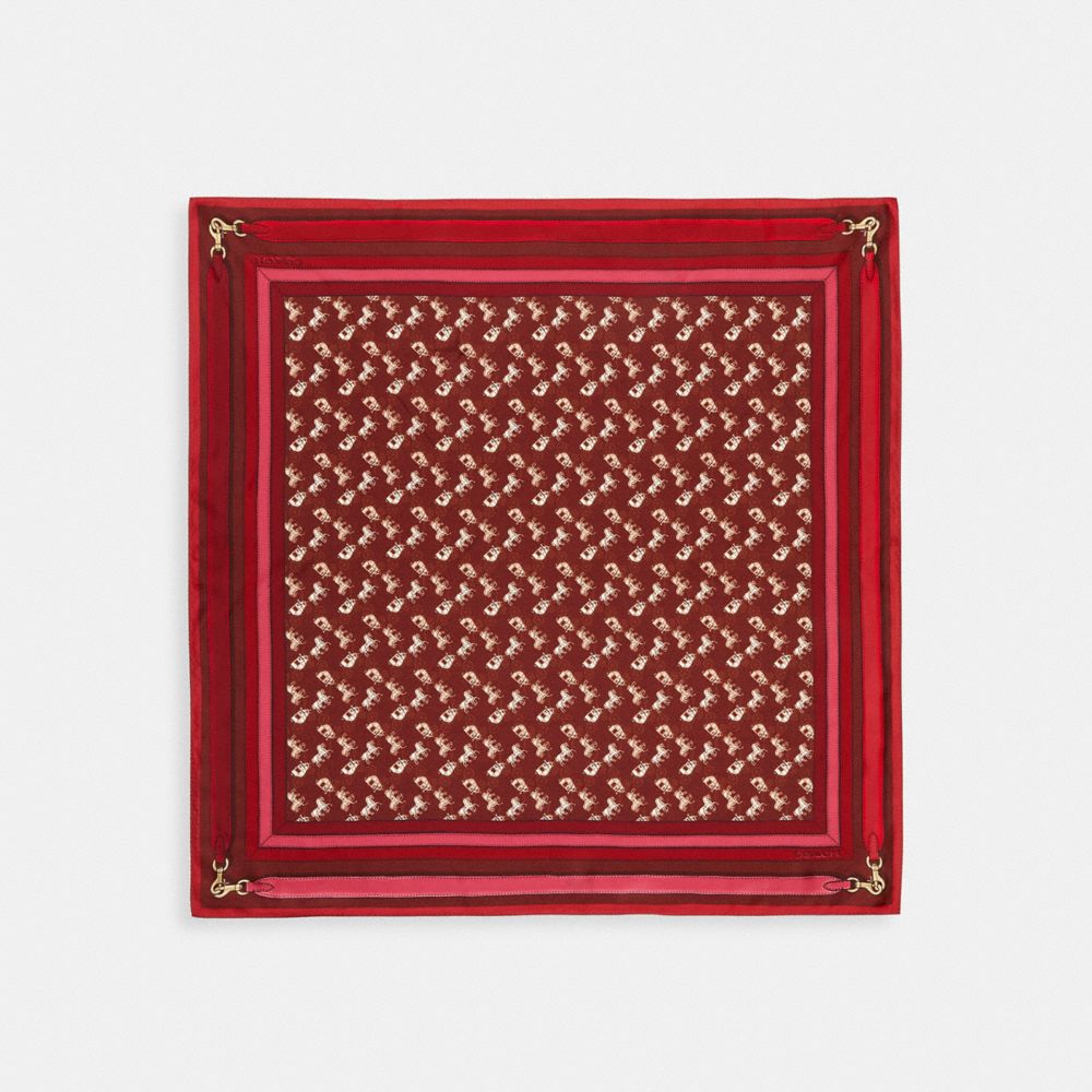 Horse And Carriage Bag Strap Print Silk Square Scarf