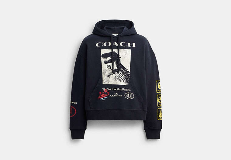 Dinosaur Collage Relaxed Hoodie In Organic Cotton