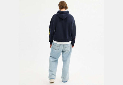 Dinosaur Collage Relaxed Hoodie In Organic Cotton