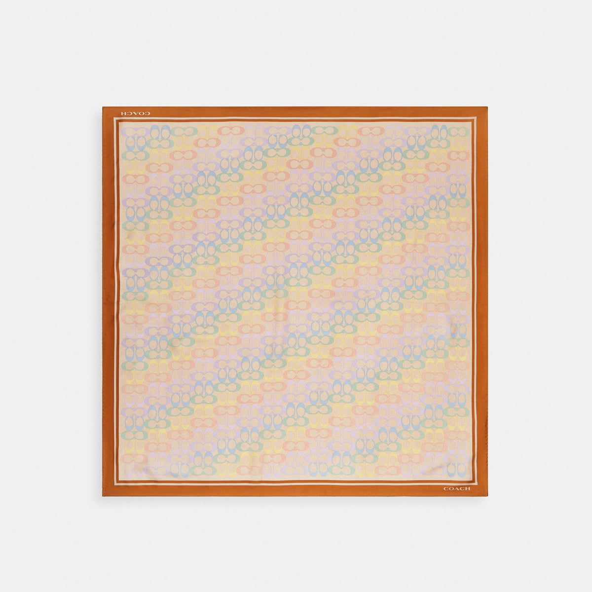 Iconic Motifs Print Silk Square Scarf