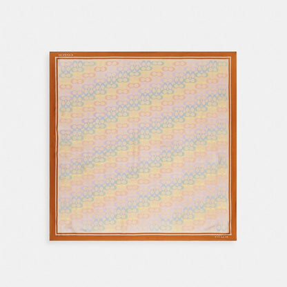 Iconic Motifs Print Silk Square Scarf