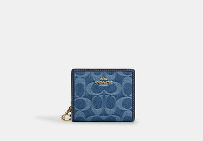 Snap Wallet In Signature Denim