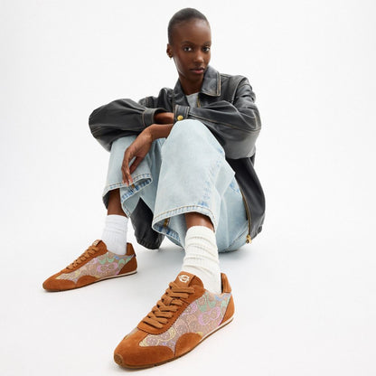 Flat Sneaker In Crystal Signature Jacquard