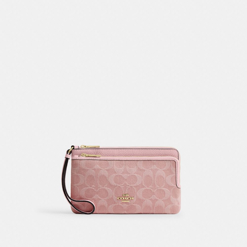 Double Zip Wristlet With Floral Print
