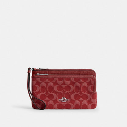 Double Zip Wristlet With Floral Print