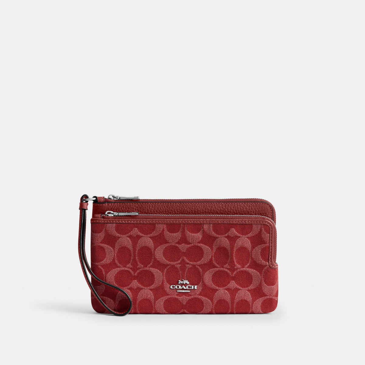 Double Zip Wristlet With Floral Print