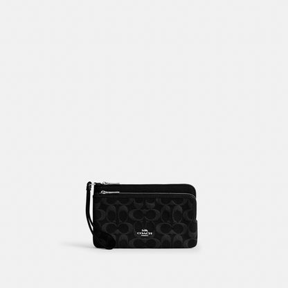 Double Zip Wristlet With Floral Print