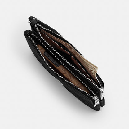Double Zip Wristlet With Floral Print
